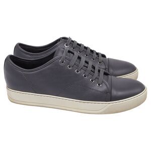 Lanvin DBB1 Low-Top Sneakers in Grey Calfskin Leather